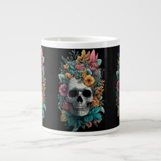 Floral Skull – Goth Botanical Art Specialty Mug Grote Koffiekop