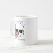Floral Skull Goth "Hello Darkness" Art Koffiemok (Voorkant links)