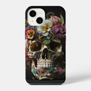 Floral Skull Gothic Pagan iPhone 14 Hoesje