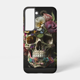 Floral Skull Gothic Pagan Samsung Galaxy Hoesje