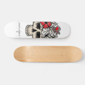  Floral Skull Gothic Skeleton Trendy Name Persoonlijk Skateboard (Horizontaal)