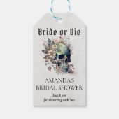 Floral Skull Gothic Vrijgezellenfeest Gift Labels Cadeaulabel (Voorkant)