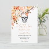 Floral Skull Halloween Baby shower Kaart (Staand voorkant)