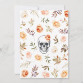 Floral Skull Halloween Baby shower Kaart (Achterkant)