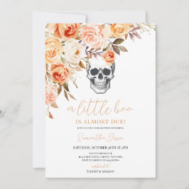 Floral Skull Halloween Baby shower Kaart