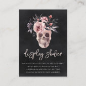 Floral Skull Halloween Display Shower Informatiekaartje (Voorkant)