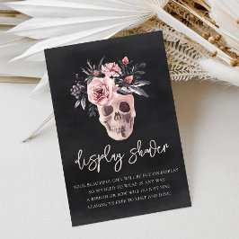 Floral Skull Halloween Display Shower Informatiekaartje