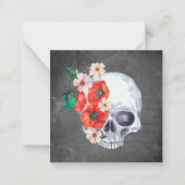 Floral Skull Halloween Notitiekaartje (Voorkant)