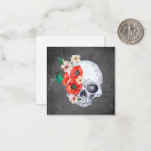 Floral Skull Halloween Notitiekaartje (Voorkant / Achterkant in situ)