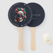 FLORAL SKULL Halloween Party familienaam Custom Handwaaier (Voorkant en achterkant)