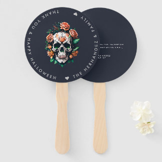 FLORAL SKULL Halloween Party familienaam Custom Handwaaier