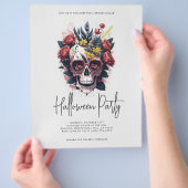 Floral Skull Halloween Party Flyer (Hand)