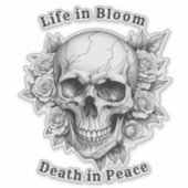 Floral Skull Halloween Sticker (Voorkant)