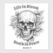 Floral Skull Halloween Sticker (Vel)