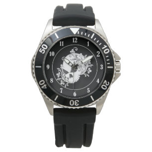 Floral Skull Horloge