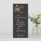 Floral  Skull in Gold Circle Stripes Menu (Staand voorkant)