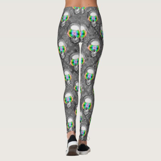 FLORAL SKULL LEGGINGS (Achterkant)