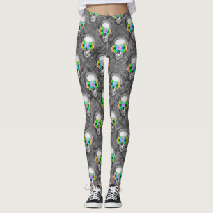 FLORAL SKULL LEGGINGS