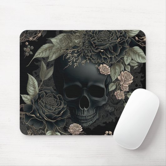 Floral Skull Mousepad Muismat (Met muis)