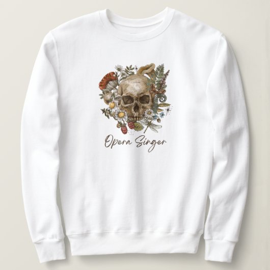 Floral Skull Opera Singer Sweatshirt (Design voorkant)