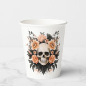  Floral Skull Papieren Bekers (Achterkant)