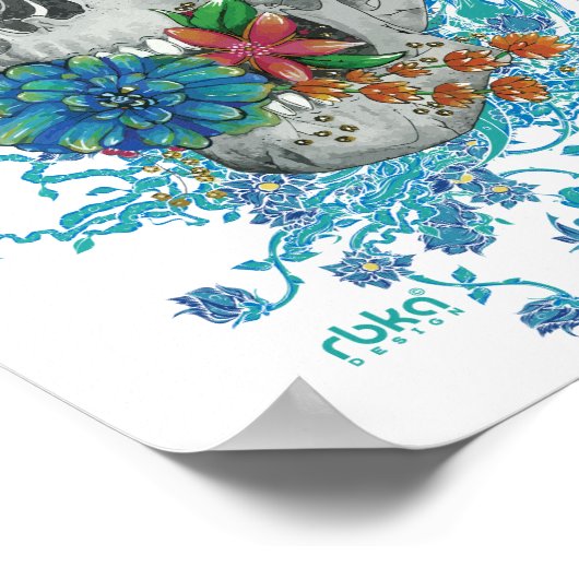 Floral Skull Poster (Hoek)
