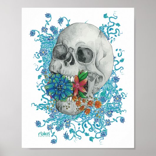 Floral Skull Poster (Voorkant)