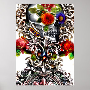Floral Skull Poster