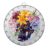 "Floral Skull Radiance" Dartbord (Voorkant)