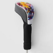 "Floral Skull Radiance" Golfheadcover (Schuin)