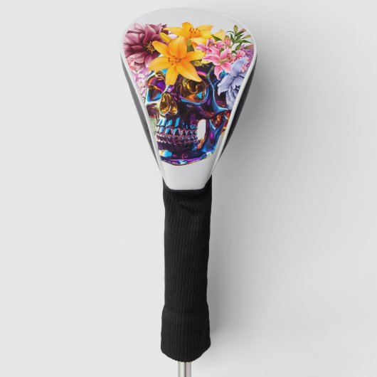 "Floral Skull Radiance" Golfheadcover (Voorkant)