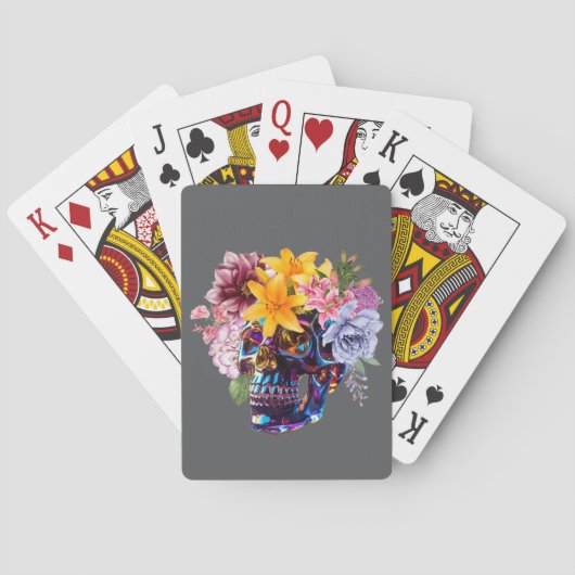 "Floral Skull Radiance" Pokerkaarten (Achterkant)