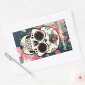 Floral Skull Rechthoekige Sticker (Envelop)