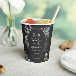 Floral Skull RIP Twenties 30th Birthday Party Papieren Bekers