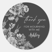 Floral Skull RIP Twenties 30th Birthday Party Ronde Sticker (Voorkant)