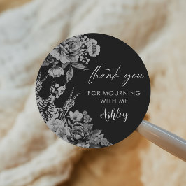 Floral Skull RIP Twenties 30th Birthday Party Ronde Sticker