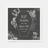 Floral Skull RIP Twenties 30th Birthday Party Servet (Voorkant)