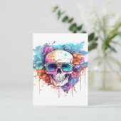 Floral Skull Shades Briefkaart (Staand voorkant)