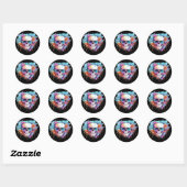 Floral Skull Shades Ronde Sticker (Vel)