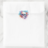Floral Skull Shades Ronde Sticker (Tas)