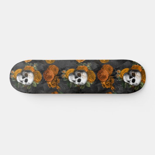 Floral Skull Skateboard (Horizontaal)