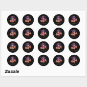  Floral Skull Skeleton &Elegant Name Festive Ronde Sticker (Vel)