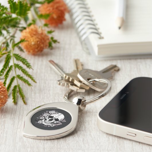 Floral Skull Sleutelhanger (Zijkant)