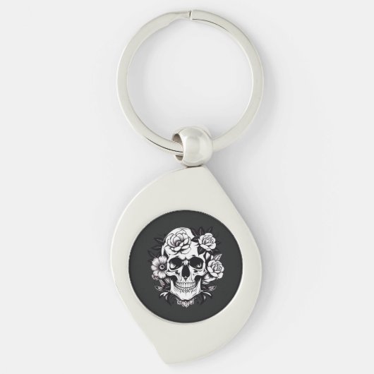 Floral Skull Sleutelhanger (Voorkant)