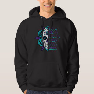 Floral Skull Suicide Awareness Mental Health  Hoodie