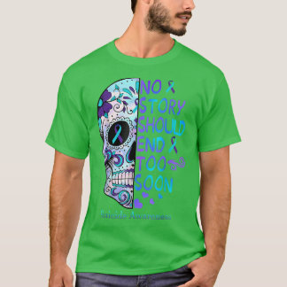 Floral Skull Suicide Awareness Mental Health T-shirt