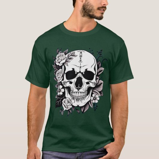 Floral Skull T-Shirt (Voorkant)