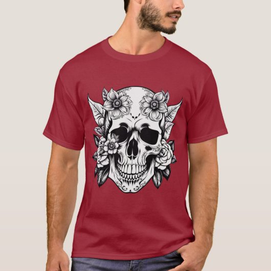 Floral Skull T-Shirt (Voorkant)