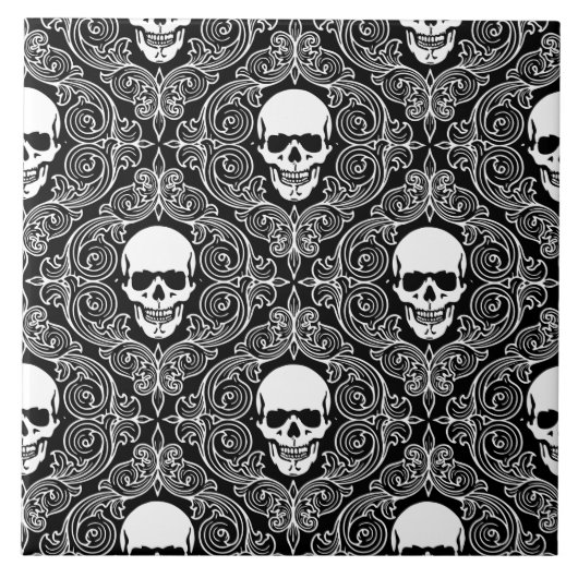 Floral Skull Tegeltje (Voorkant)