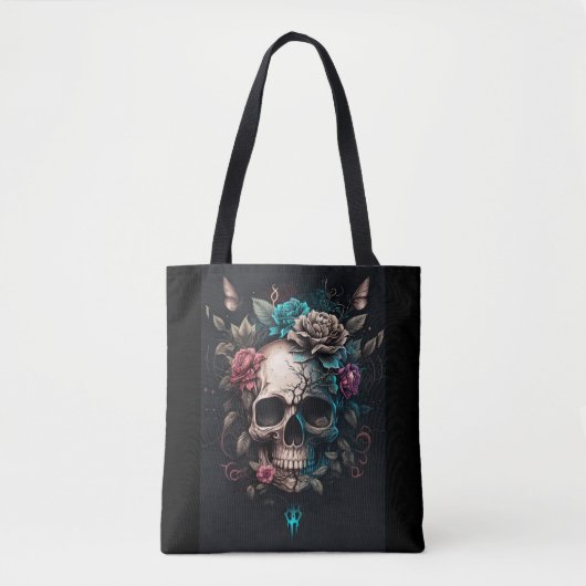 Floral Skull Tote Bag (Voorkant)